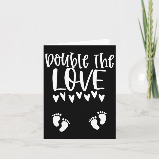 Cartão Twin Pregnancy Valentines Day Pregnant Mom Baby An (Frente)