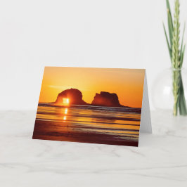 Cartão Twin Rocks Sunset Greeting Card