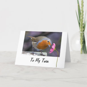 CARTÃO TWIN "TWEETING" VOCÊ É UM ANIVERSÁRIO FELIZ