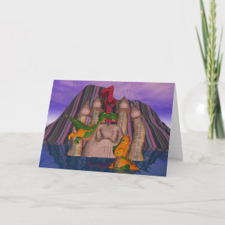 Cartão Twins first birthday card two cute patchwork Drago