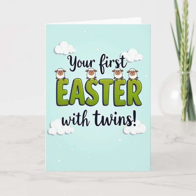 Cartão Twins First Easter Celebration Card (Frente)