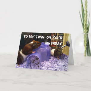 CARTÃO TWINS HAMSTER HUMOR=FÁCIL DE SER SEU GÊMEO