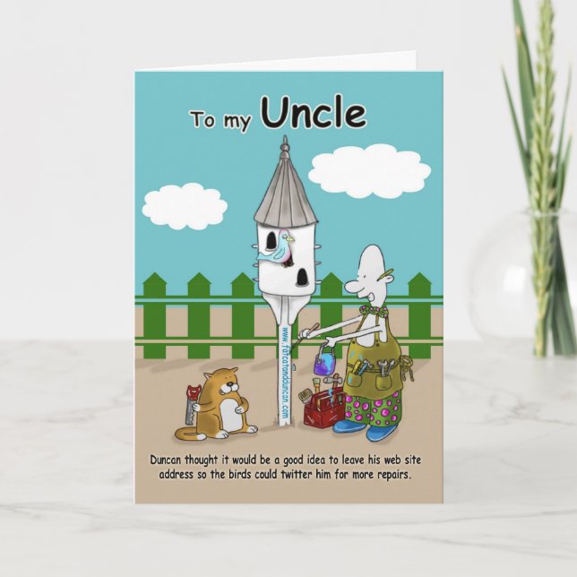 Cartão twitter me funny Uncle Birthday card (Frente)