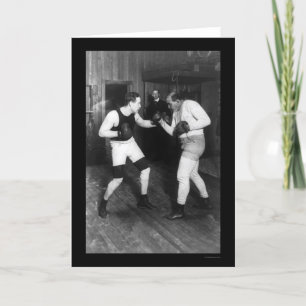 Cartão Two Boxers, Jeffries and Berger, Sparring 1909