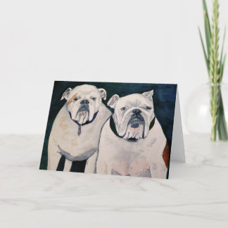 Cartão Two Bulldogs Greeting Card