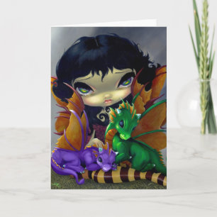 Cartão "Two Cute Dragonlings" Greeting Card