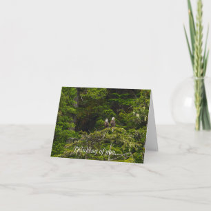 Cartão Two Eagles Perched Painterly Thinking Of You Card