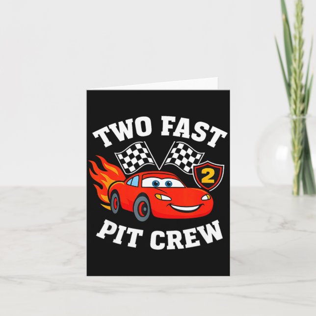 Cartão Two Fast 2 2nd Birthday T Crew 2yr Year Old  (Frente)