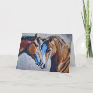 Cartão Two horses greeting card