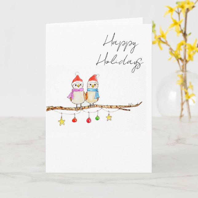 Cartão Two Little Birds  (Flor Amarela)