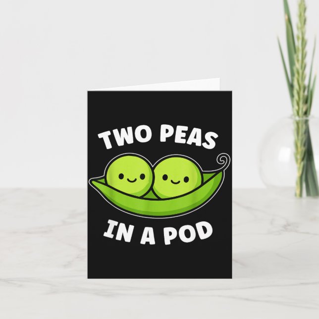 Cartão Two Peas In A D Cute Kawaii Funny  (Frente)