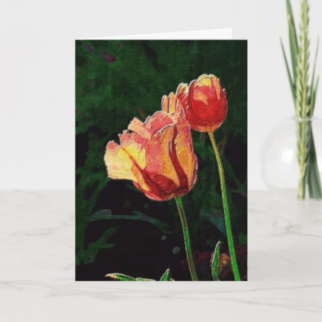 Cartão Two Red Parrots (Frente)