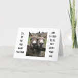 Cartão TWO SMART "A's" MAKE FUN SISTER'S AGE DONKEY STYLE<br><div class="desc">YES,  SISTER,   THEY ARE PRETTY SMART! BUT THEY SURE DO LIKE "YOU" FOR THEY THOUGHT ENOUGH TO SEND YOU A "ZAZZLE CARD" AND THAT IS A SPECIAL CARD FOR SURE!!!!!!</div>