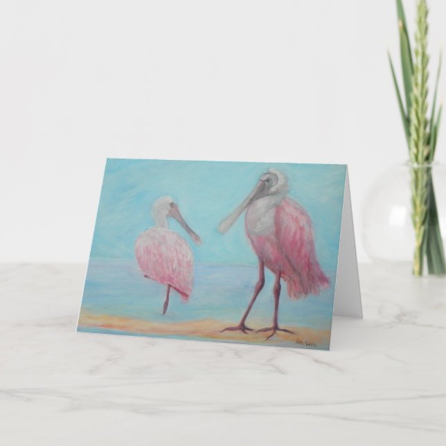 Cartão TWO SPOONBILLS Greeting Card (Frente)