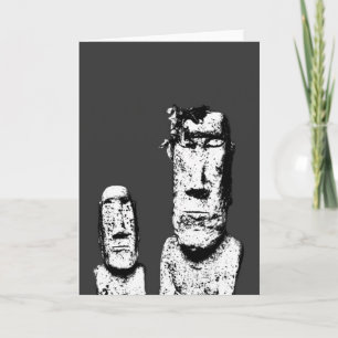 Cartão Two Stone Heads (the Eds) greeting card