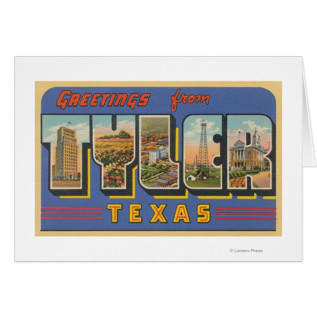 Cartão Tyler, TexasLarge - Letra ScenesTyler, TX (Frente Horizontal)