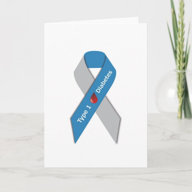 Cartão Type 1 Diabetes Awareness Ribbon (Frente)