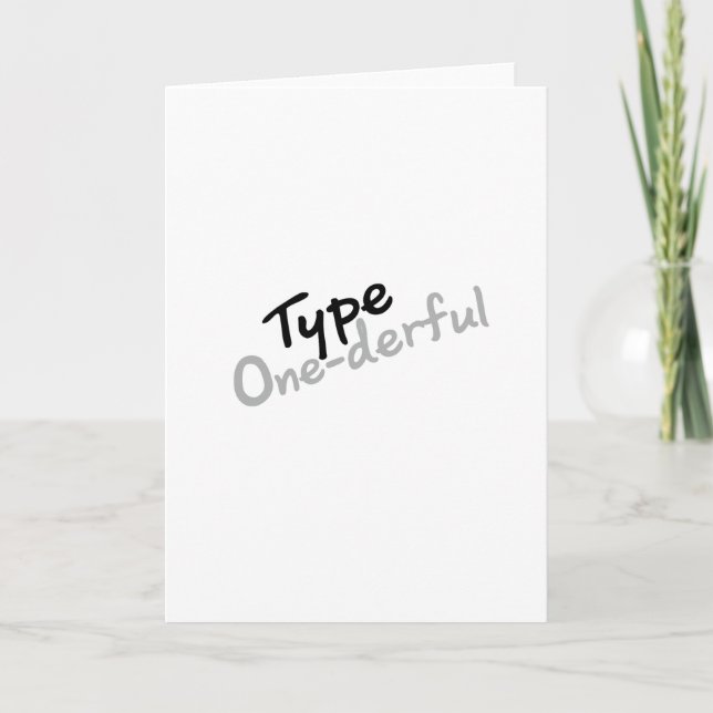 Cartão Type One-derful Diabetes T1D Diabetes Awareness (Frente)