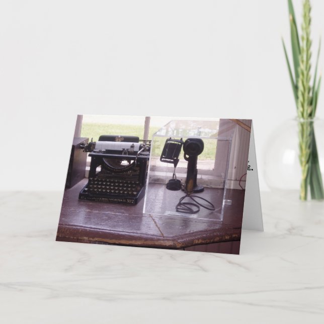 Cartão "Typewriter & Telephone" Birthday Card (Frente)
