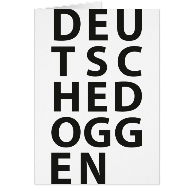 Cartão Typo: Deutsche Dogge (Frente)