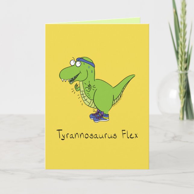 Cartão Tyrannosaurus Flex T Rex Funny Greeting Card (Frente)
