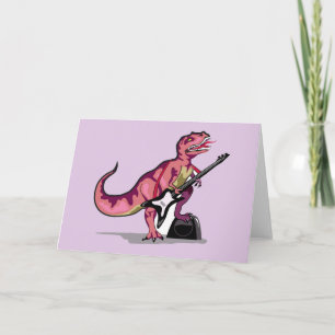 Cartão Tyrannosaurus Rex Tocando Violão.