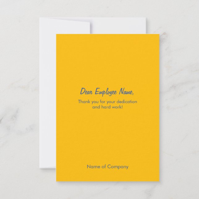 Cartão U de Obrigado de Apreciação do Funcionarios (Verso)