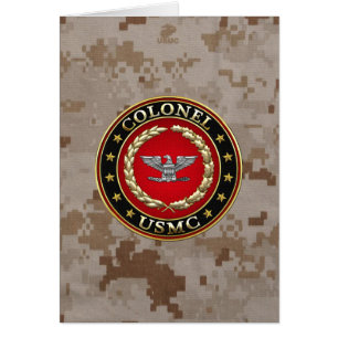 Cartão U.S. Fuzileiros navais: Coronel (Col) do USMC [3D]