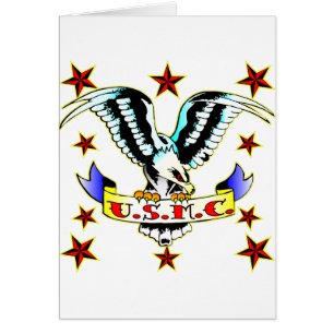 Cartão U.S.M.C. Tatuagem 2 de Eagle da velha escola