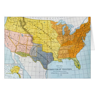 CARTÃO U.S. MAPA, 1776-1884