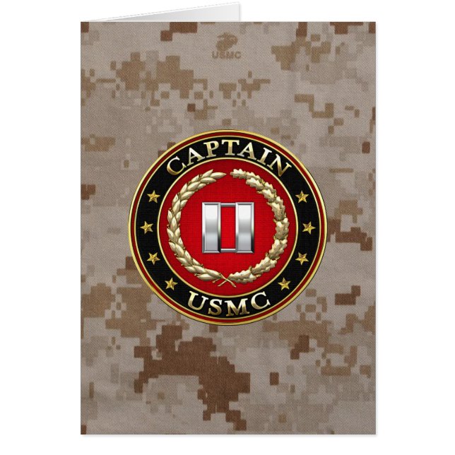 Cartão U.S. Marines: Captain (USMC Capt) [3D] (Frente)