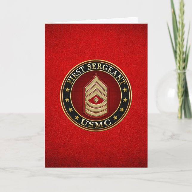 Cartão U.S. Marines: First Sergeant (USMC 1stSgt) [3D] (Frente)