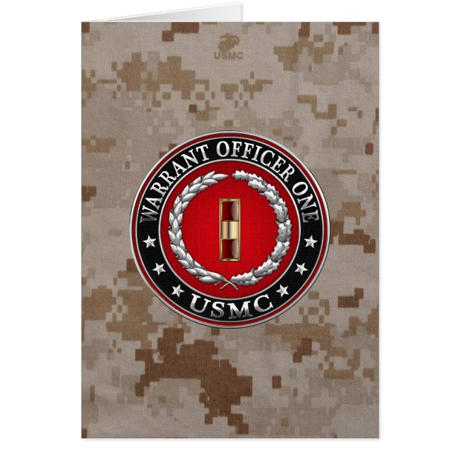 Cartão U.S. Marines: Warrant Officer One (USMC WO-1) [3D] (Frente)