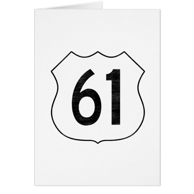 Cartão U.S. Sinal da rota da estrada 61 (Frente)