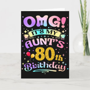 Cartão Uau É O 80º Aniversário Da Minha Tia Feliz 80 Anos