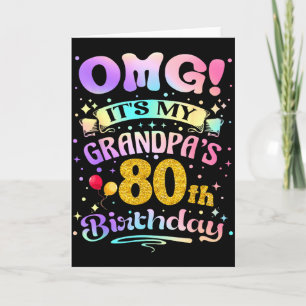 Cartão Uau É O 80º Aniversário Do Meu Avô Feliz 80 Anos O