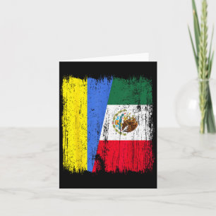 Cartão Ucrânia México Meia Bandeira Herança Ucraniana Mex