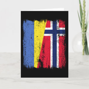 Cartão Ucrânia Noruega Meia Bandeira Ucraniano Ancestrali