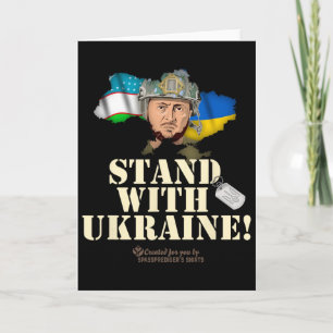 Cartão Ucrânia Uzbequistão Volodymyr Zelenskyy Apoie
