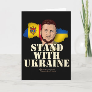 Cartão Ucrânia Zelensky Bandeiras Da República Da Moldávi