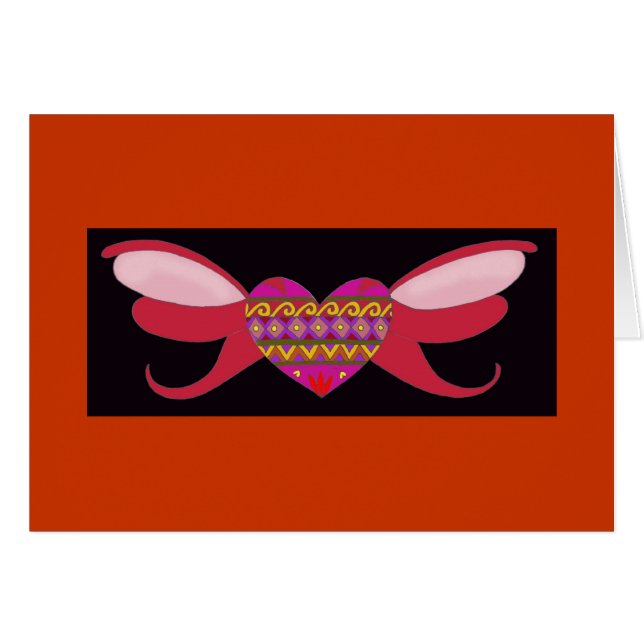 Cartão Ucraniano no coração (Frente horizontal)