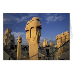 Cartão UE, Espanha, Catalunha, Barcelona. Antonio Gaudi