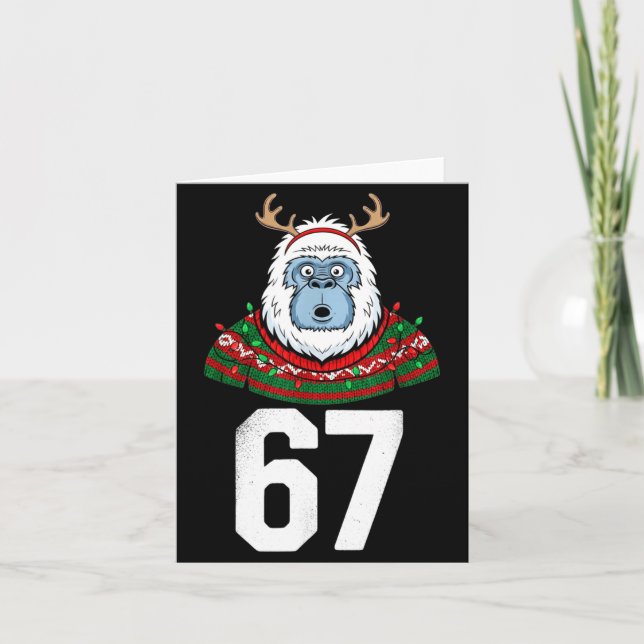Cartão Ugly Christmas Sweater Yeti Gorilla Reindeer 67  (Frente)