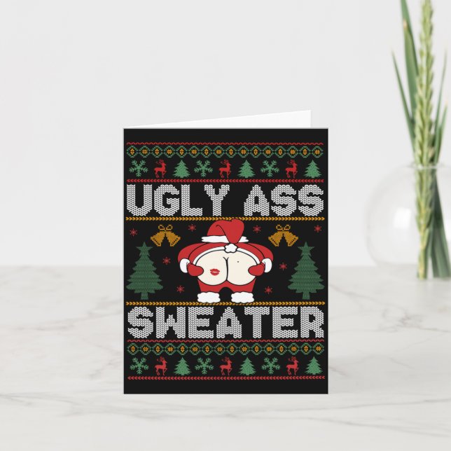 Cartão Ugly Sweater Christmas Long Sleeve  (Frente)