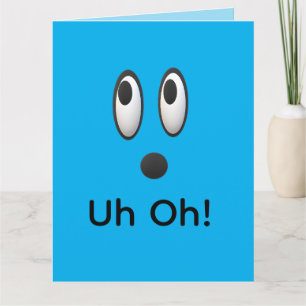 Cartão Uh Oh, Desculpe Emoji Feliz Aniversário Atrasado