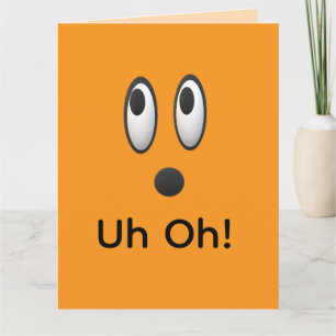 Cartão Uh Oh, Desculpe Emoji Feliz Aniversário Atrasado