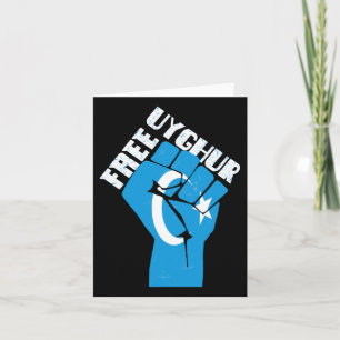 Cartão Uigur Livre Resiste À Resistência Com Bandeira Uig