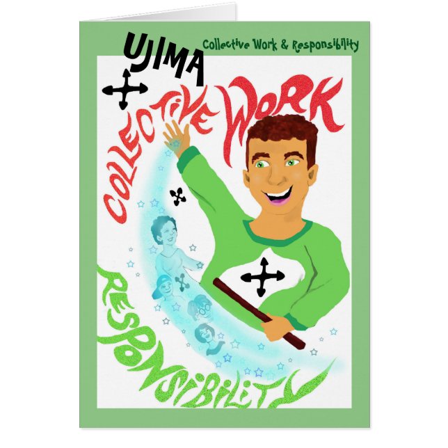 Cartão Ujima - Os Espíritos de Kwanzaa Notecard (Frente)