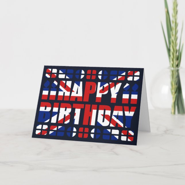 Cartão UK Flag Birthday Card (Frente)