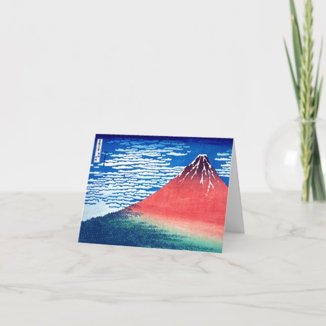 Cartão ukiyoe - Hokusai : No.33 Red Fuji - (Frente)